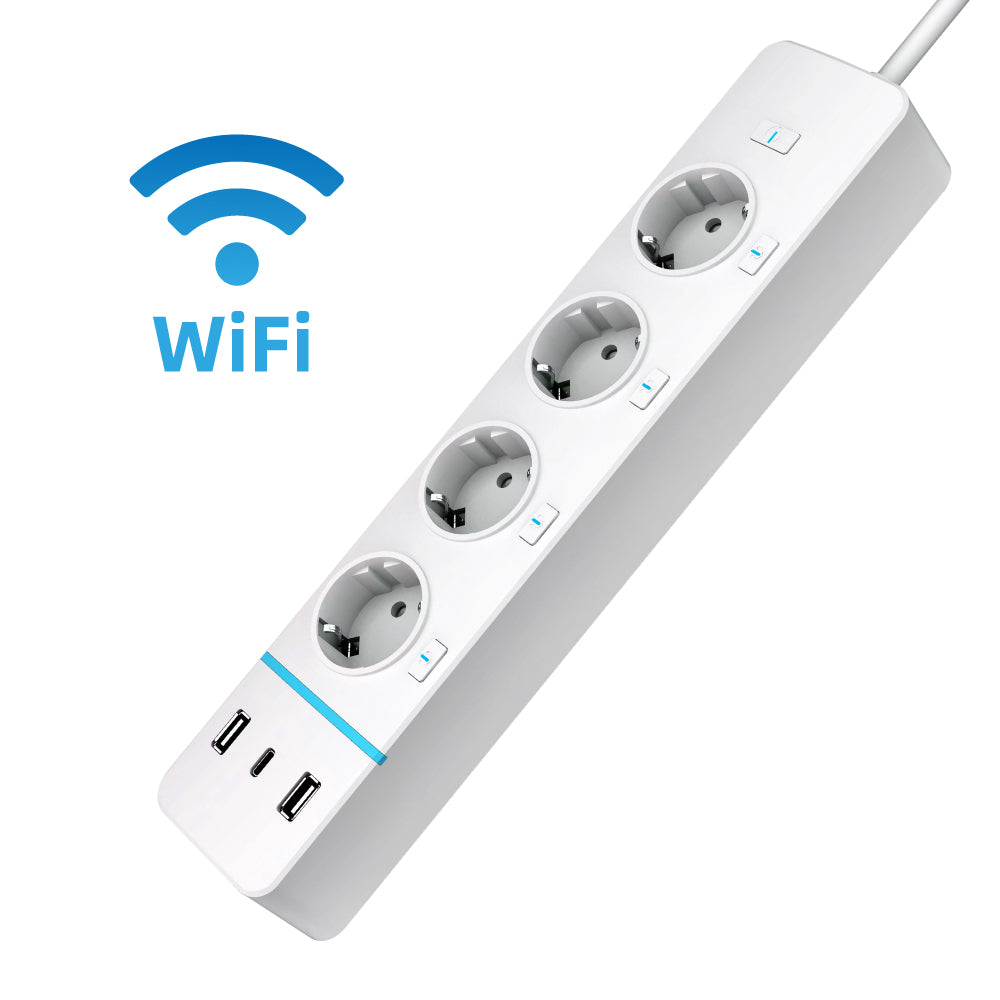 Smart Home Power Strip 4-Way Flat Plug